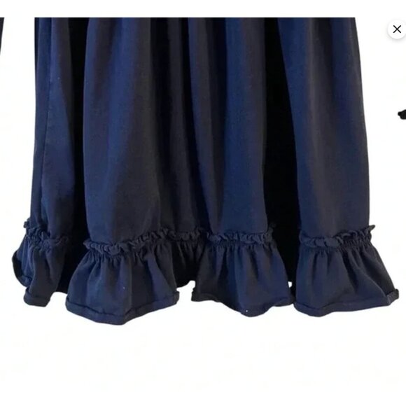 Matilda Jane Navy Blue Long-Sleeve Girls Dress With Ruffled Hem & Waist Size 10 - Picture 2 of 5